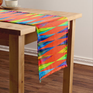 [Regenbogen-Fiesta-] Harlekin-geometrische Kurzer Tischläufer