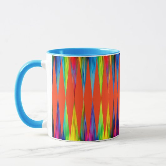 [Regenbogen-Fiesta-] Harlekin-geometrische Tasse (Links)