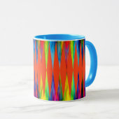 [Regenbogen-Fiesta-] Harlekin-geometrische Tasse (VorderseiteRechts)