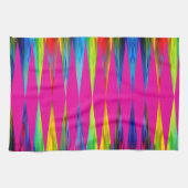 [Regenbogen-Fiesta-] Harlekin-geometrisches Pink Geschirrtuch (Horizontal)