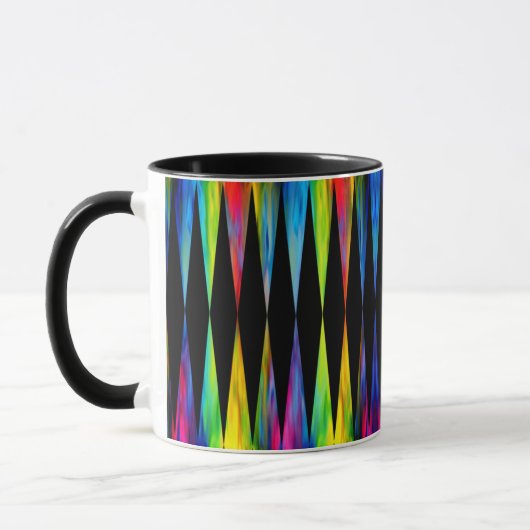 [Regenbogen-Fiesta-] Harlekin-geometrisches Tasse (Links)