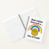 Regenbogen finden in sich einen Pot Gold Notizblock (Innenseite)