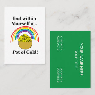 Regenbogen finden in sich einen Pot Gold Visitenkarte