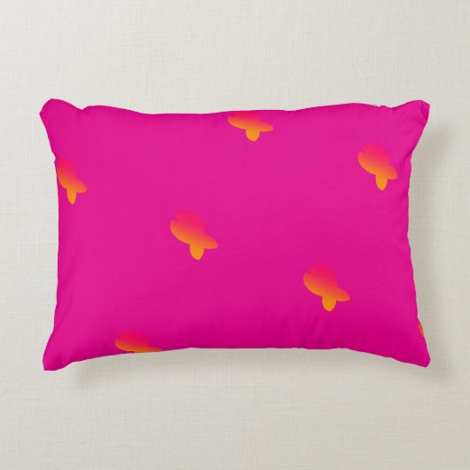 Regenbogen Fisch Hot Pink Dekokissen (Vorderseite)