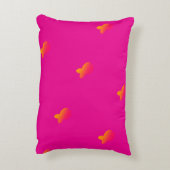 Regenbogen Fisch Hot Pink Dekokissen (Rückseite(Vertikal))
