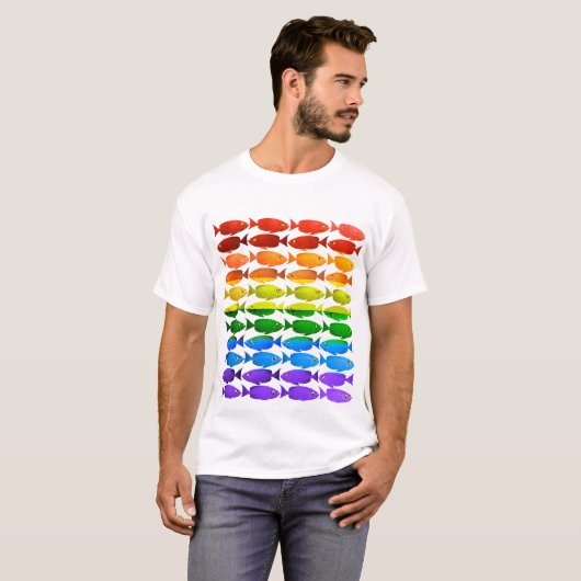 Regenbogen-Fisch-Stolz-T - Shirt (Vorne ganz)