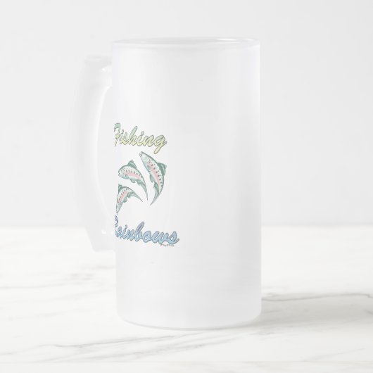 Regenbogen Fischen Regenbogenforelle Mattglas Bierglas (Vorderseite Links)