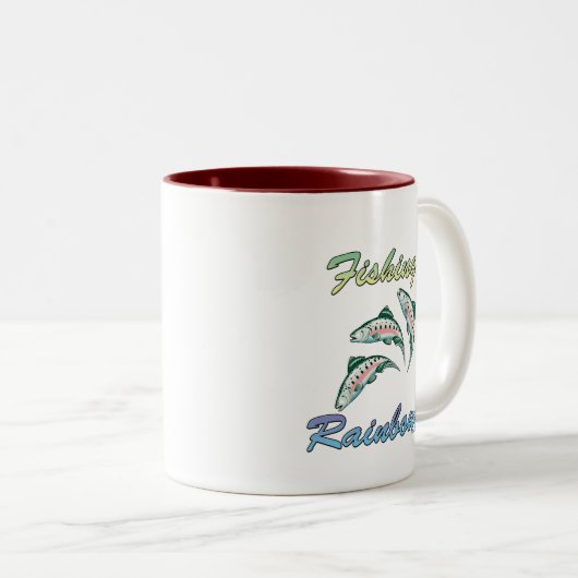 Regenbogen Fischen Regenbogenforelle Zweifarbige Tasse (VorderseiteRechts)