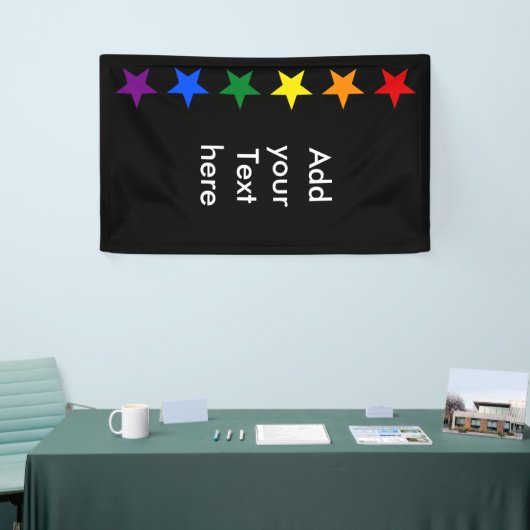 REGENBOGEN-FLAGGE FÄRBT Sterngirlande + Ihre Ideen Banner (Messeveranstaltung)