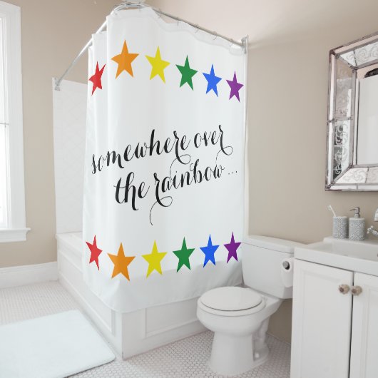 REGENBOGEN-FLAGGE FÄRBT Sterngirlande + Ihre Ideen Duschvorhang (Beispiel)