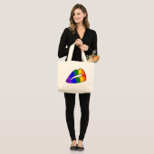 REGENBOGEN-FLAGGE JUMBO STOFFBEUTEL (Vorderseite (Model))