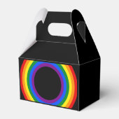 REGENBOGEN-FLAGGE-KNOPF + dein Zeichen oder Text Geschenkschachtel (Rückseite)