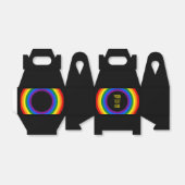 REGENBOGEN-FLAGGE-KNOPF + dein Zeichen oder Text Geschenkschachtel (Ungefaltet)
