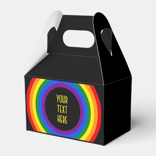 REGENBOGEN-FLAGGE-KNOPF + dein Zeichen oder Text Geschenkschachtel (Vorderseite)