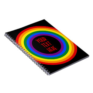 REGENBOGEN-FLAGGE-KNOPF + dein Zeichen oder Text Notizblock