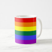 Regenbogen-Flagge Mog Kaffeetasse (VorderseiteRechts)