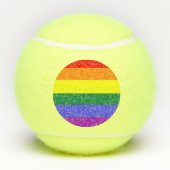 Regenbogen Flagge Tennisbälle (Rückseite)