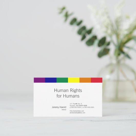 Regenbogen-Flagge Visitenkarte (Stehend Vorderseite)