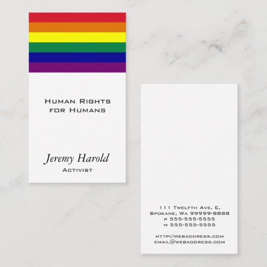 Regenbogen-Flagge Visitenkarte (Vorne/Hinten)