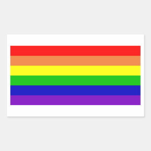 Regenbogen-Flaggen-Aufkleber-Set Rechteckiger Aufkleber