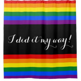 REGENBOGEN-FLAGGEN-FARBEN + Ihre Ideen Duschvorhang
