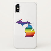 Regenbogen-Flaggen-Gay Pride Michigans LGBT Case-Mate iPhone Hülle (Rückseite)
