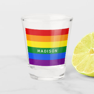 Regenbogen-Flaggen-individueller Name shotglass Schnapsglas