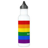 Regenbogen-Flaggen-Name-Wasserflaschen Edelstahlflasche (Links)