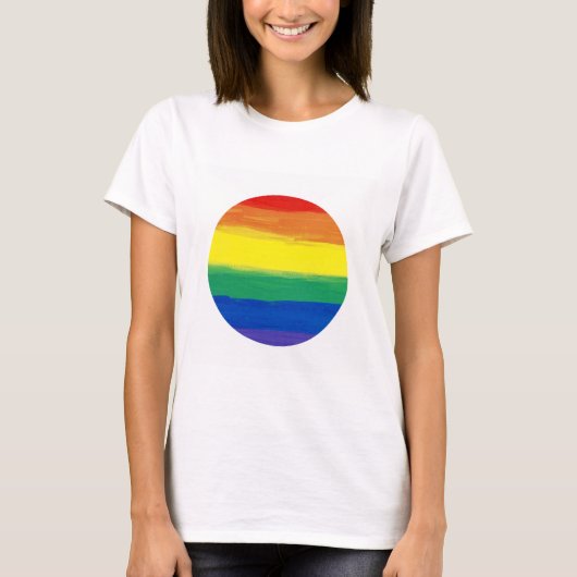 REGENBOGEN-FLAGGEN-QUADRAT-ÖLFARBE T-Shirt (Vorderseite)