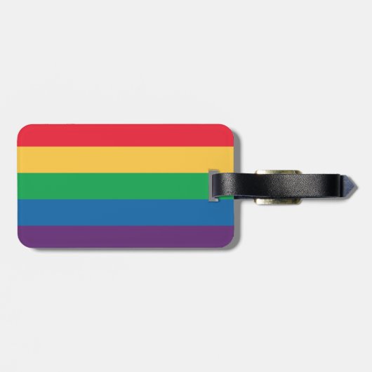 Regenbogen-Flaggen-Stolz-Gepäckanhänger Gepäckanhänger (Rückseite horizontal)