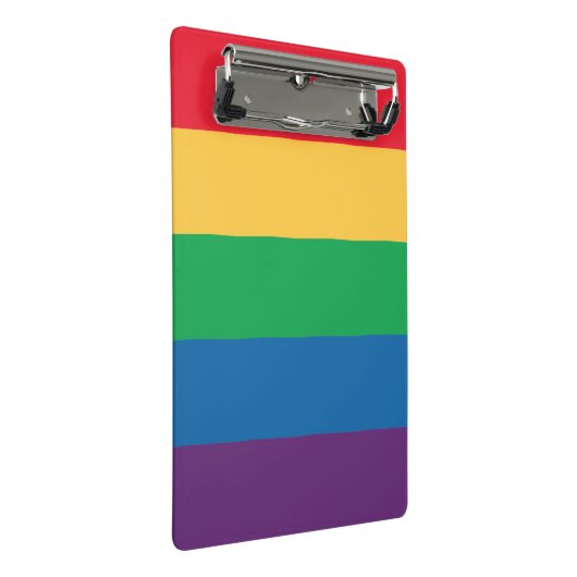 Regenbogen-Flaggen-Stolz-Klemmbrett Mini Klemmbrett (Schrägansicht)