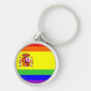 Regenbogen-Flaggenhomosexueller Spanien-Landes Schlüsselanhänger