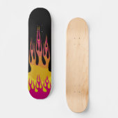 Regenbogen-Flammen-Skateboard Skateboard (Vorderseite)