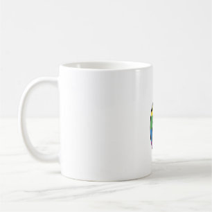 Regenbogen-Flammenkreuz Vintage-Christen-Vektor-De Kaffeetasse