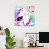 Regenbögen, flauschige Wolken & Butterfly Baby Gir Poster (Heimbüro)