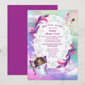 Regenbögen, flauschige Wolken, Schmetterlingswaage Dankeskarte (Vorne/Hinten)