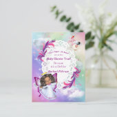 Regenbögen, flauschige Wolken und Schmetterlingswa Postkarte (Stehend Vorderseite)