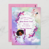 Regenbögen, flauschige Wolken und Schmetterlingswa Postkarte (Vorne/Hinten)