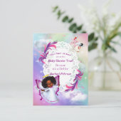 Regenbögen, flauschige Wolken und Schmetterlingswa Postkarte (Stehend Vorderseite)