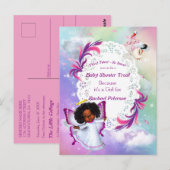 Regenbögen, flauschige Wolken und Schmetterlingswa Postkarte (Vorne/Hinten)