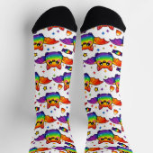 🦇🌈 Regenbogen-Fledermaus-Starsturm-Socken Socken (Oben)