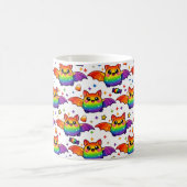 🦇🌈 Regenbogen-Fledermaus-Sternenexplosion-Crewso Kaffeetasse (Mittel)