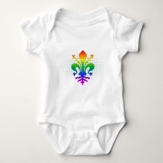 Regenbogen Fleur-de-lis Baby Strampler (Vorderseite)
