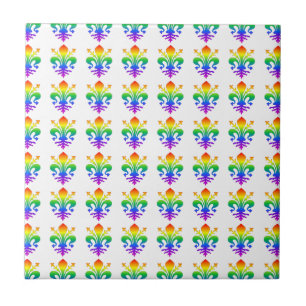Regenbogen Fleur-de-lis Fliese