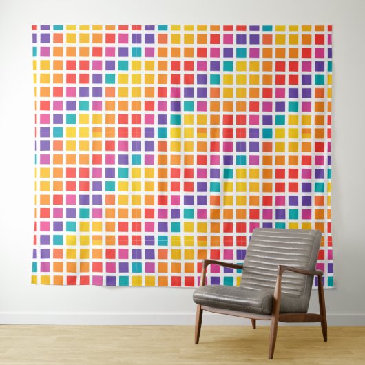Regenbogen-Fliesen Linien Figur Wandteppich (Beispiel (Horizontal))
