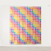 Regenbogen-Fliesen Linien Figur Wandteppich (Vorderseite)