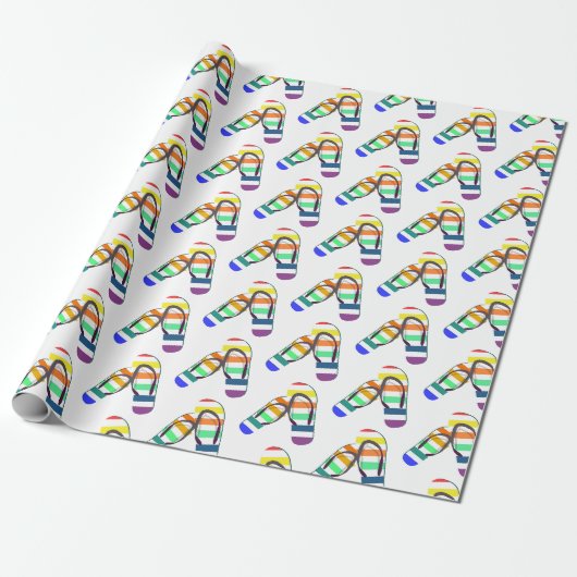 Regenbogen-Flipp-Flops-Design Geschenkpapier (Ungerollt)