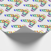 Regenbogen-Flipp-Flops-Design Geschenkpapier (Ecke)