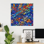 Regenbogen-Fluid-Art-Plakat Poster (Heimbüro)