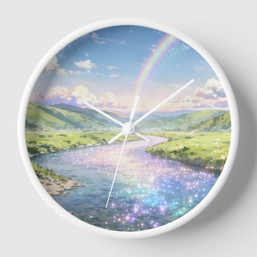 Regenbogen-Flusstal-Wanduhr Uhr (Vorderseite)